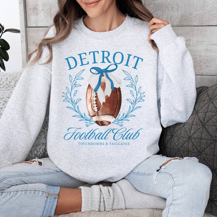Hello Team Spirit - Wholesale Graphic Sweatshirt - Women's - Croquette Detroit Football Club