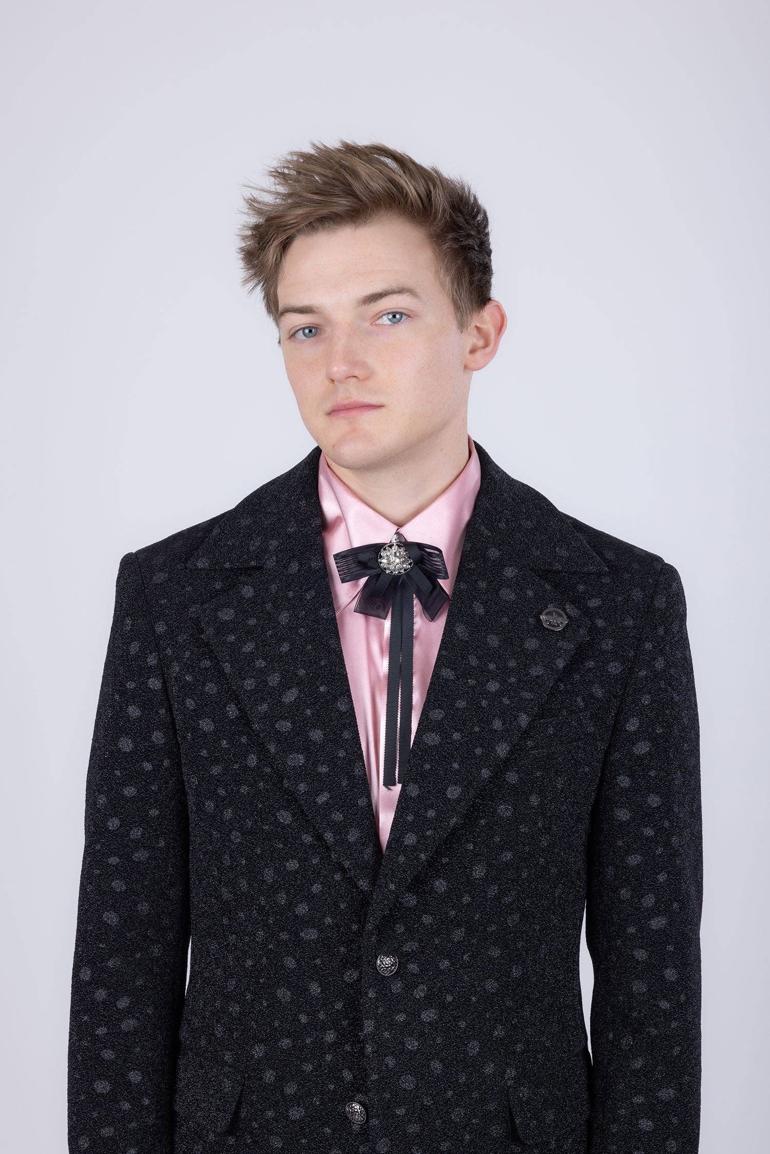 BARABAS - Venta al por mayor Conjunto de vestir - Hombre - Traje de Hombre con Lunares Geométricos y Solapa de Muesca 5SU347