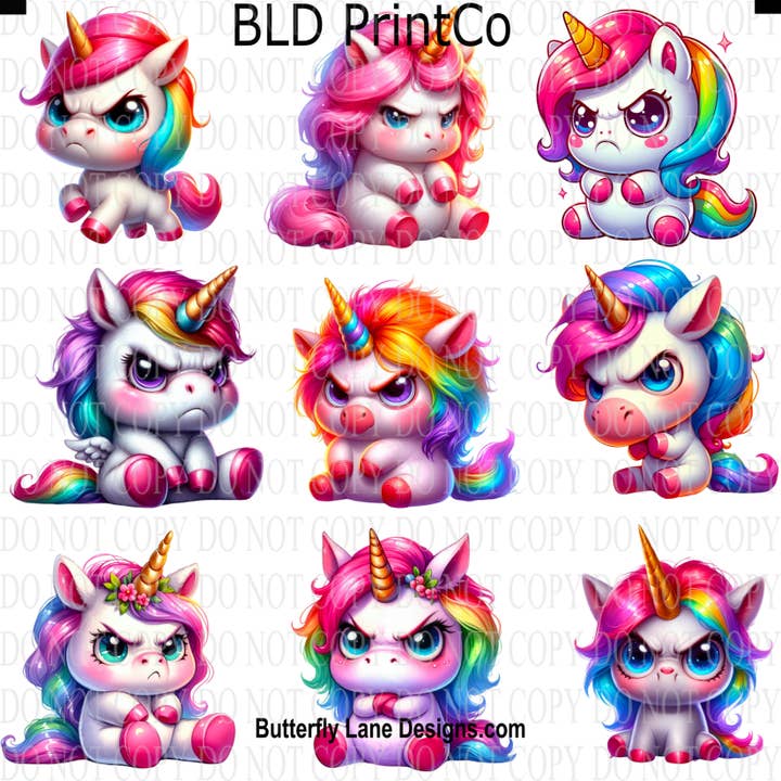 CAPS 19 Grumpy Unicorns-Set 2 for wholesale by BLD Print Co