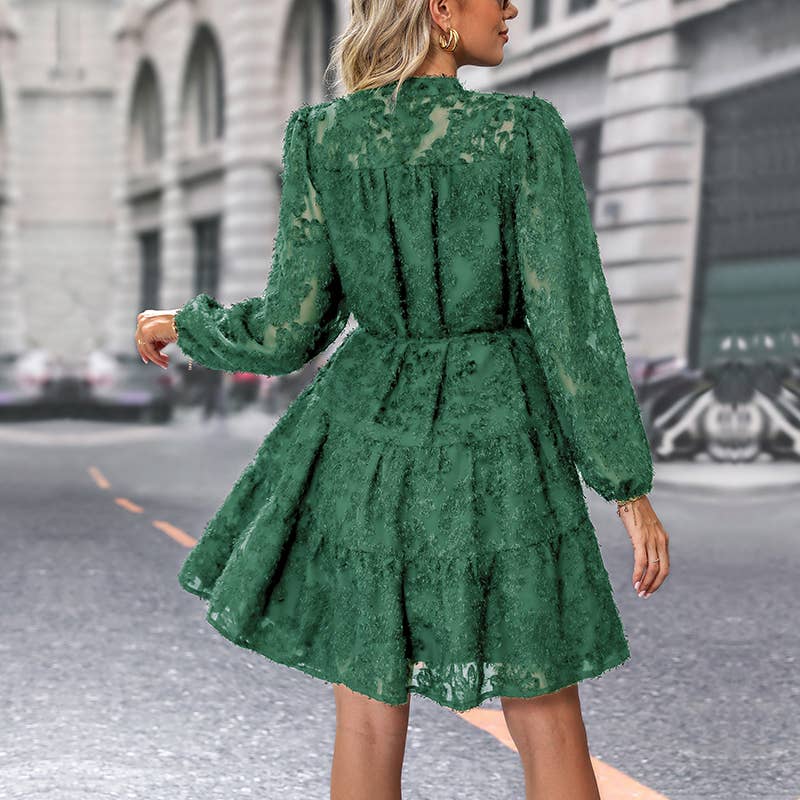 Masyal – wholesale Dress – Women's – Date Party Spring and Autumn Elegant  Lace Long Sleeve Dress4