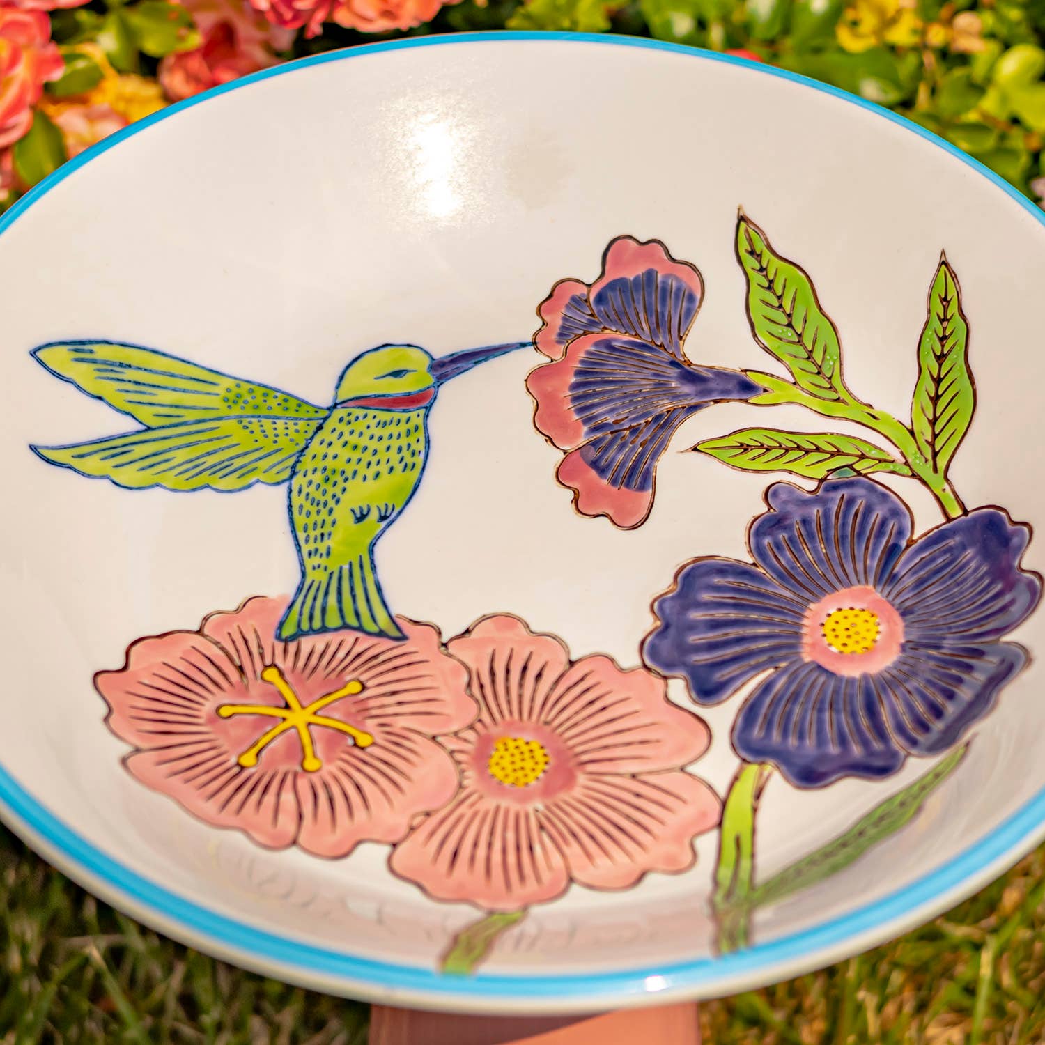 Zaer Ltd. International - Wholesale Bird Bath - 15 Inch Tall Porcelain Birdbaths- 6 Options13