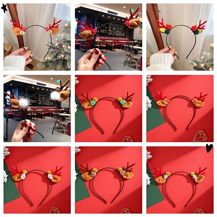 CUTE CHRISTMAS ELK HORN BELL HEADBAND HAIRPIN_CWAHA3427 for wholesale by ACCITY