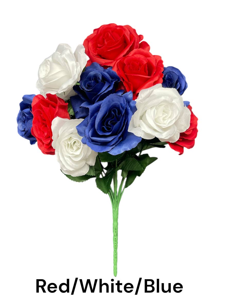 Thompson Wholesale - Wholesale Artificial Flowers - Color Fast Lillian Open Rose Bush (30 PK)29