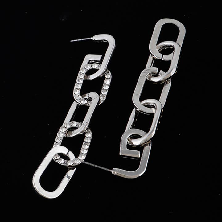 3AM BY H&D ACCESSORIES - Wholesale Dangle Earrings - Rhinestone Chain Earrings