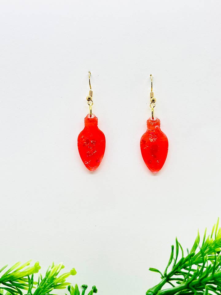 Brincos Luz de Natal Vermelho por atacado de Lydia's Loops