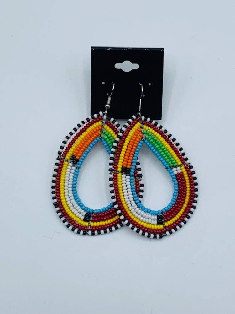 KENYAN SAFARI DESIGNS - Wholesale Dangle Earrings - Masai Beaded Earrings - Big Round Size5