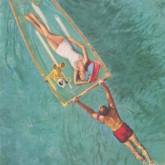 Art Print TS-386 Woman on Transparent Raft for wholesale by Found Image Press