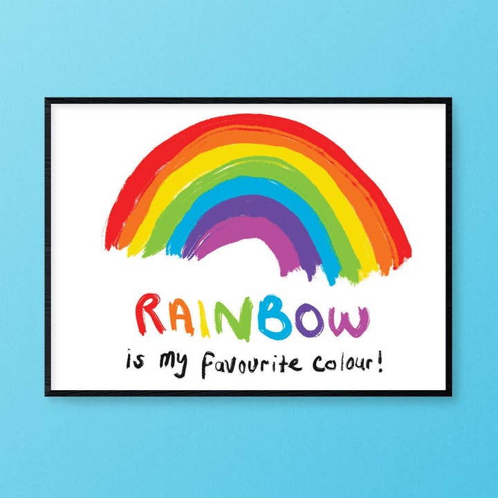 Rainbow is my Favourite Colour, Motivational A5 Print for wholesale by Just Daydreaming