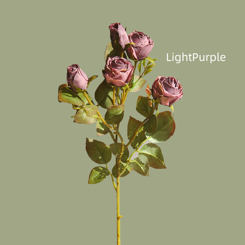 ACNITE(We cover U.S. import duties) – wholesale Artificial flowers – Artificial small rose flower,3 heads retro rose,faux flowers2