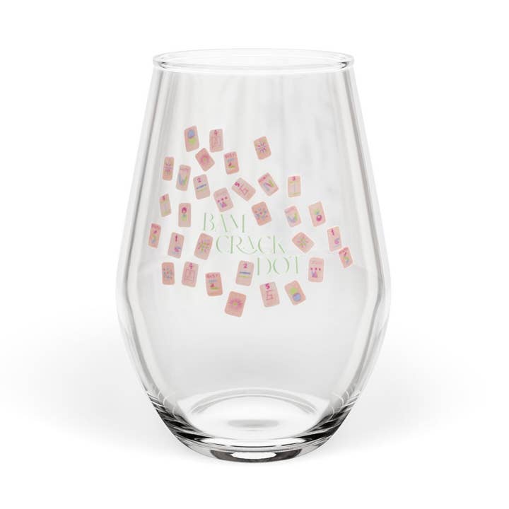 Mah Jong Wine Glass for wholesale by Magnolia Paperie