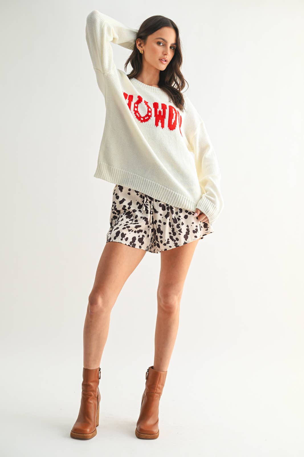 Wishlist Apparel - Wholesale Knit Sweater - Women's - HORSESHOE HOWDY KNIT SWEATER / WL25-114795