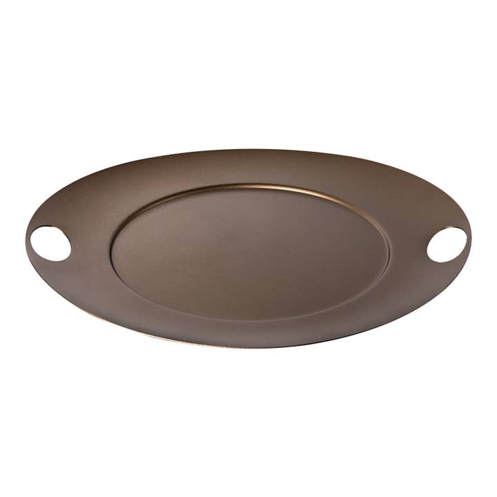 ASSIETTE DE CHARGEUR SATURNO 13,5"x12,5" BRONZE MATÉRIEL pour la vente par Mepra Italia