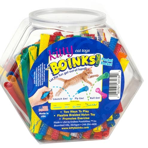 Pet Palette Distribution - Wholesale Pet Toy - Cat - Kitty Boinks Primary Boinks Tub Of 100