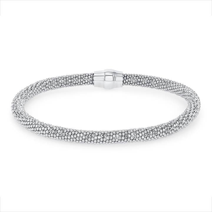 King of Silver – Engroshandel Armbånd – Sterling sølv Wide Mesh Magnet Lukning Armbånd i Gul Guld