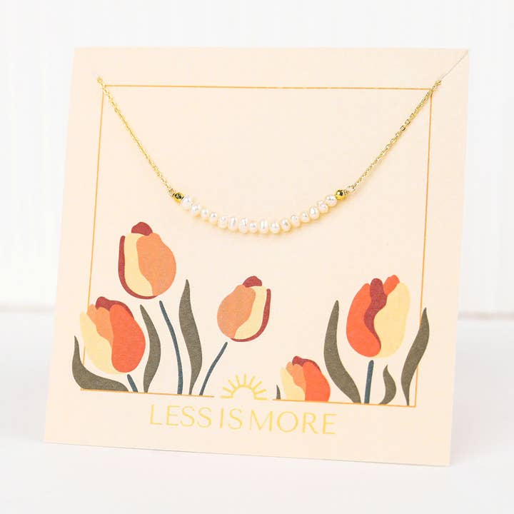 White Pearl Smile Bracelet (Gold or Silver) for wholesale by Less is More