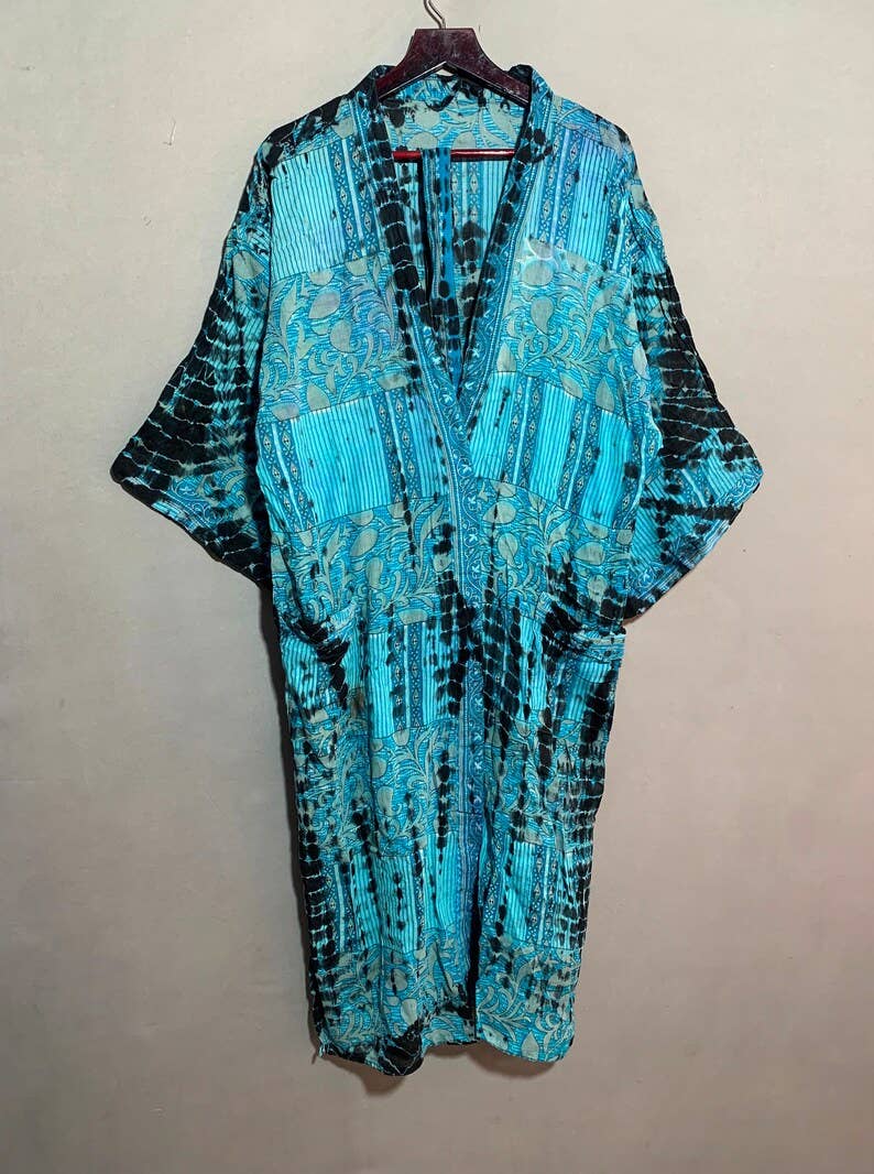 bhavnas boutique - Vente Kimono – femme - Lot de 5 kimonos tie-dye faits main pour femme, teinture artisanale3