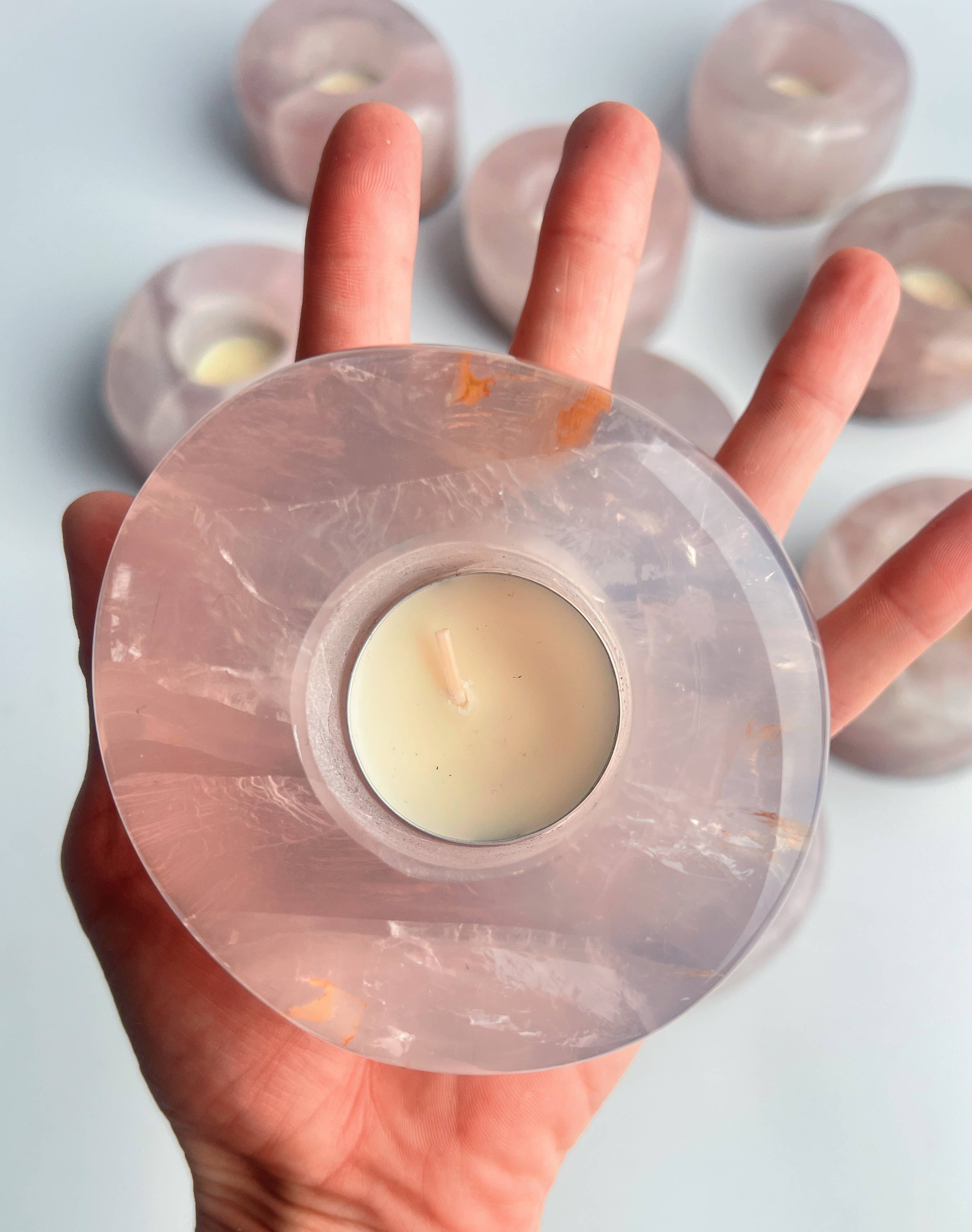 Terra Dawn Minerals - Wholesale Candle Holder - Rose Quartz Candle Holders10