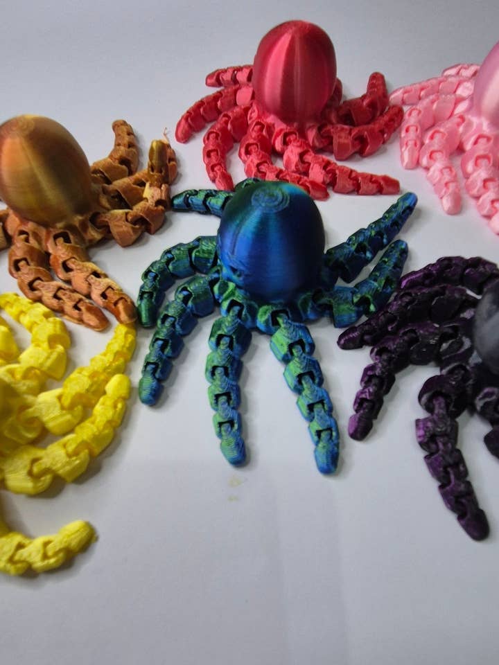 Flexible fidget colourful octopus Sensory toy for ADHD autism stimming for wholesale by 3dFidgets