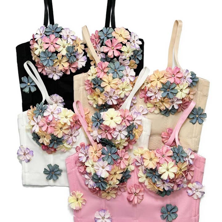 ACCITY - Wholesale Corset - Women's - HIGH-END SWEET FLOWER HERRINGBONE BRA_CWMM41584