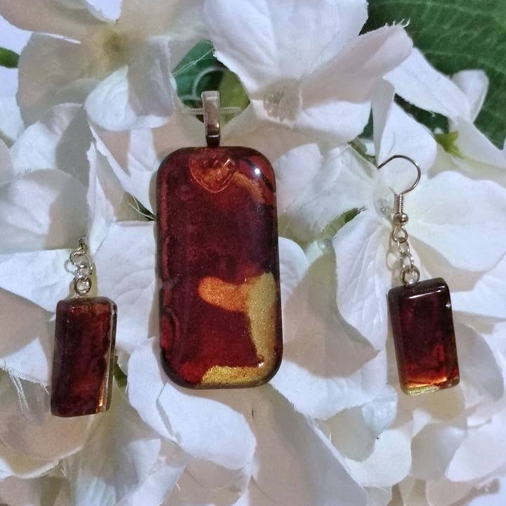 Who Are You - Hand Painted Necklace and Earrings for wholesale by Studio 1153