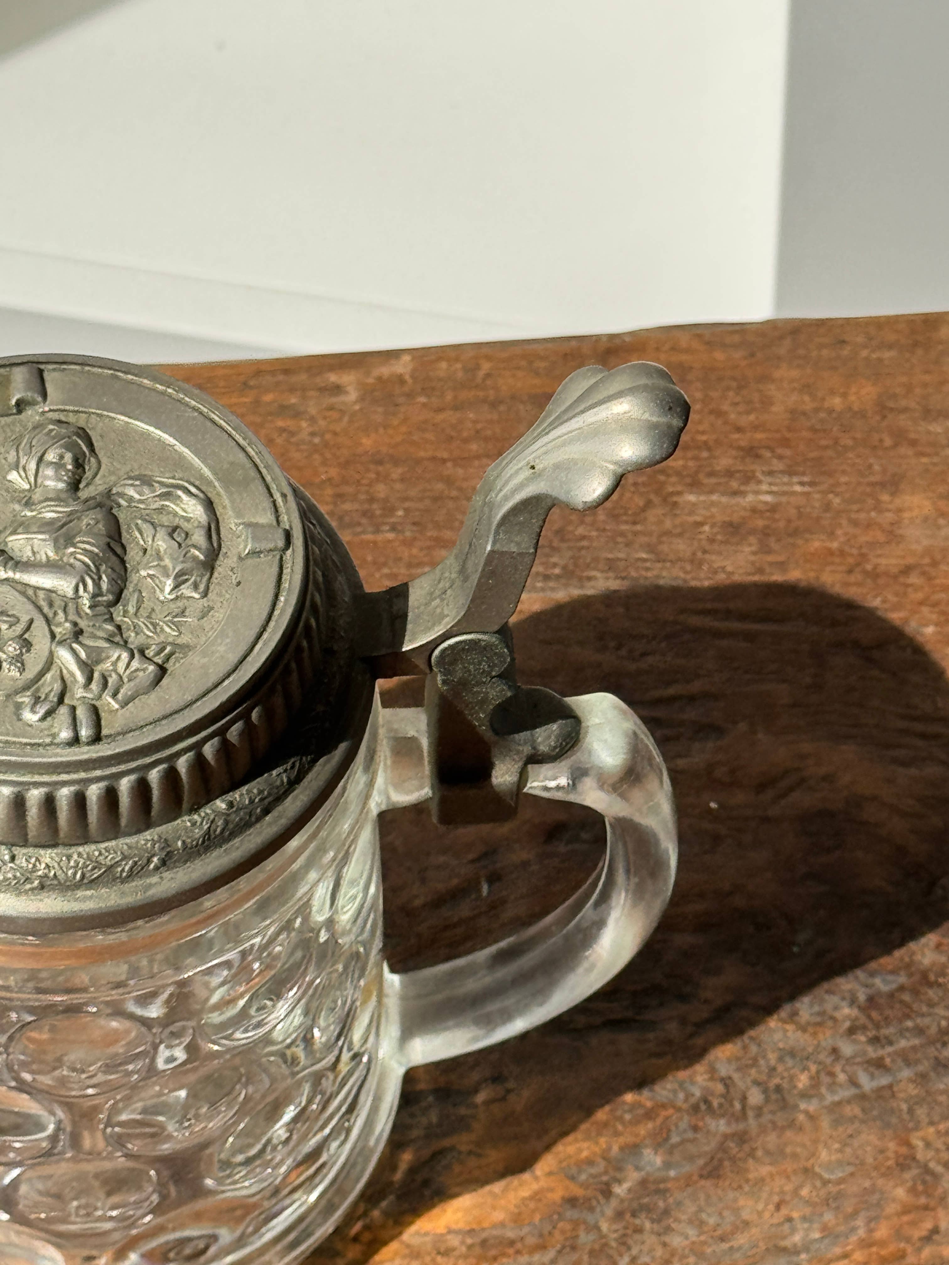 Office Objets - Wholesale Beer Glass/Mug - Alsatian beer mug with figurative pewter lid9