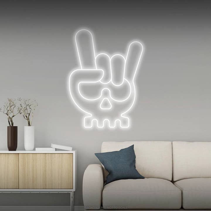 Rock'n Roll Handschädel LED Neon für den Großhandel von Helloneon