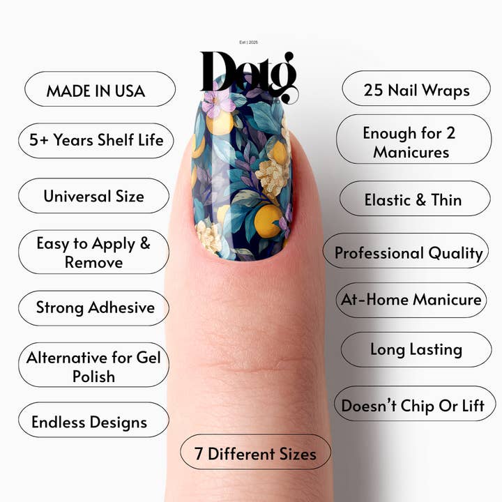 Design on The Go Studio - Wholesale Nail Art/Decal - Lemon Blossom Nail Wraps DIY Manicure & Pedicure Stickers3