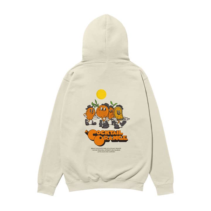 A Cocktail Orange Heavyweight Organic Hoodie Stone for wholesale by Weekend Concept