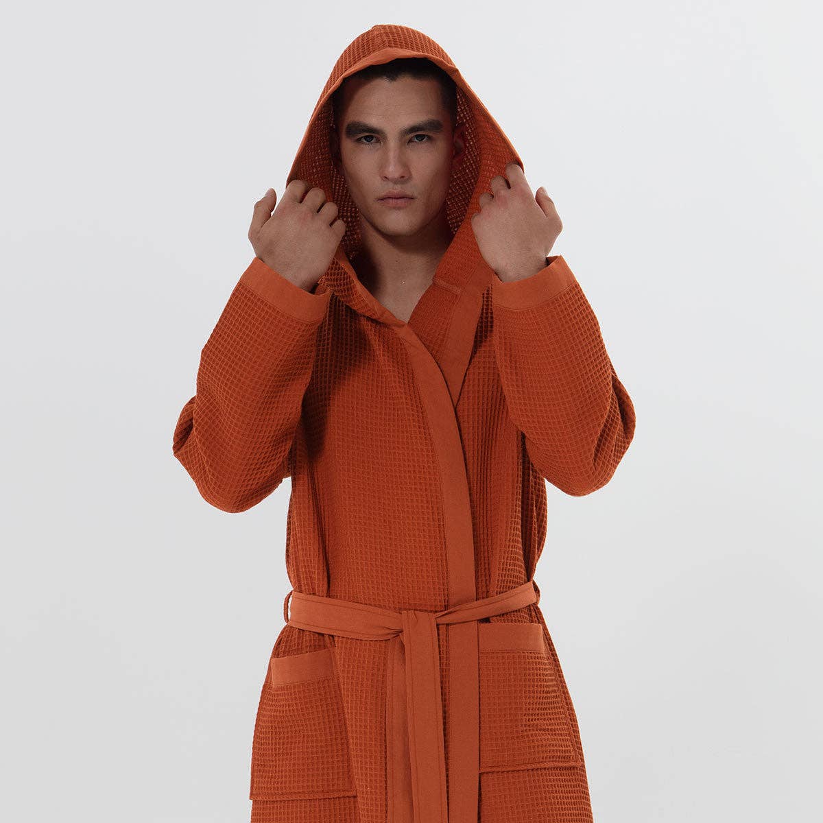 SEYANTE - Wholesale Robe - Men's - Men's Hooded Turkish Cotton Waffle Robe10