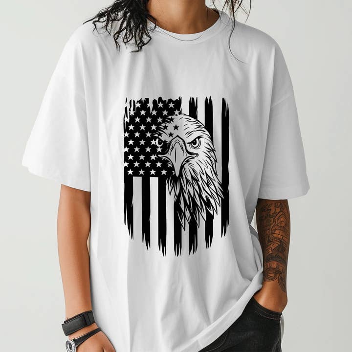 Flag/Eagle Graphic Tee for wholesale by Urban Edge Co.