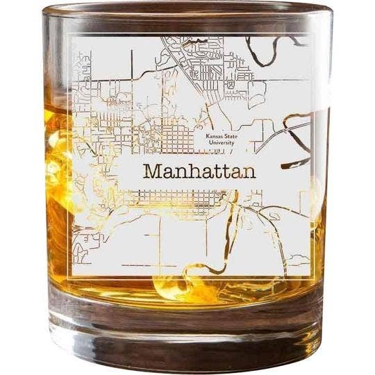 Manhattan College Town Glasses (Set of 2) for wholesale by College Town Glasses