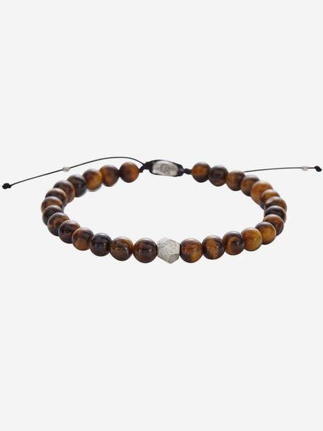 Sterling Silver Tiger Eye Adjustable Faceted Beaded Bracelet for wholesale by DEGS & SAL