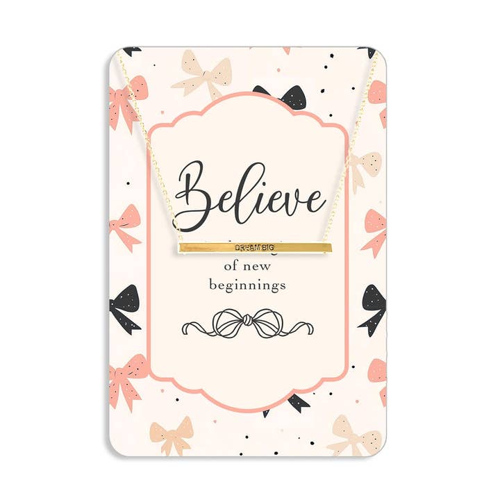 Believe in New Beginnings Keepsake Card for wholesale by Viv&Lou