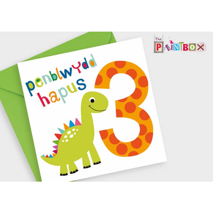 Penblwydd Hapus 3 Junge - Alles Gute zum Geburtstag 3 Walisische Karten x6 für den Großhandel von The Paintbox