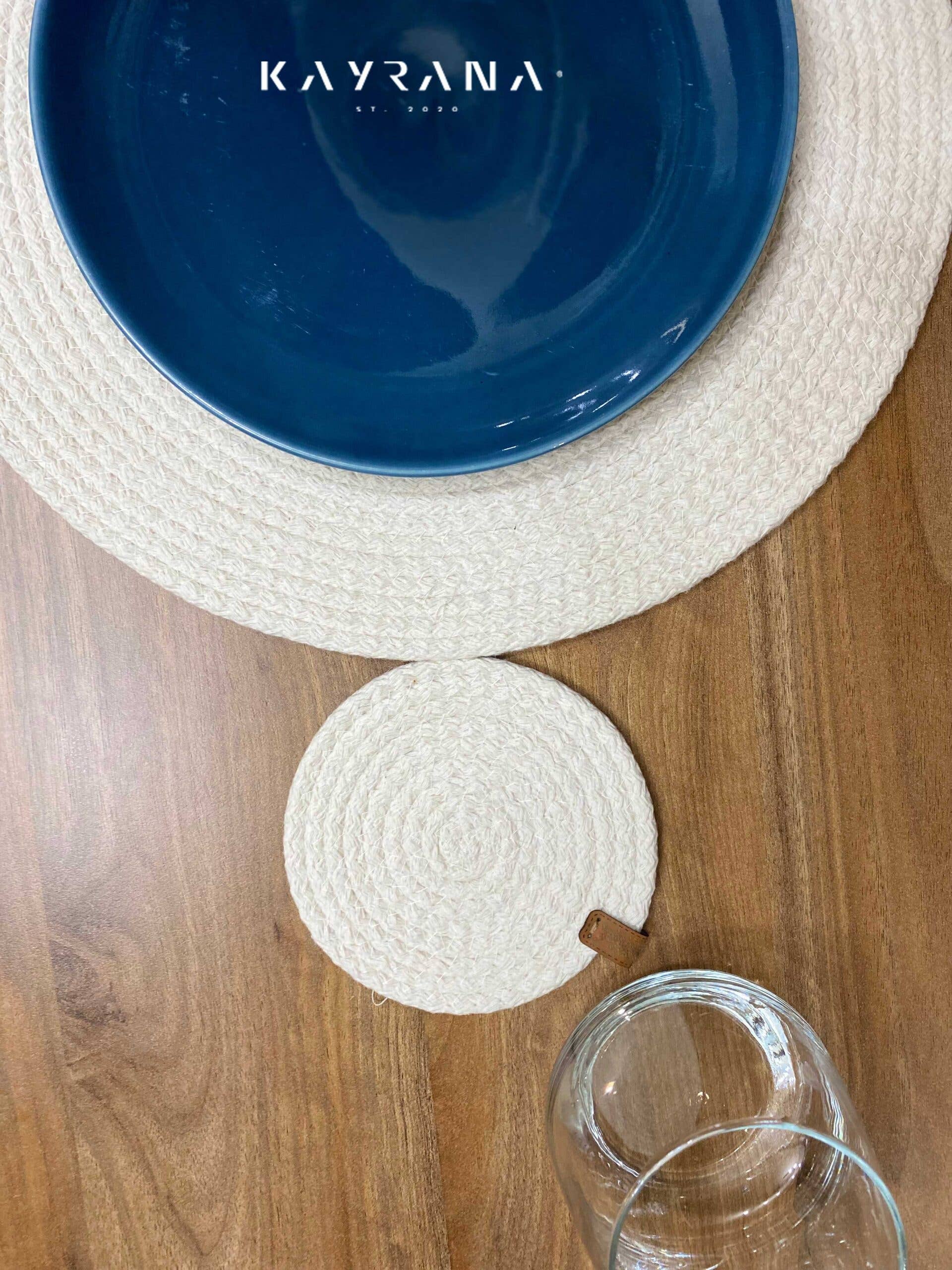 Kayrana - Vente Sets de table - Sets de table et dessous de verre en corde tressée, style bohème2