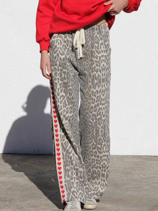 Y2k Western Vintage Leopard Print Laced Pants for wholesale by Rosa Clothing