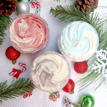 Beurres corporels des fêtes pour la vente par Simora Home