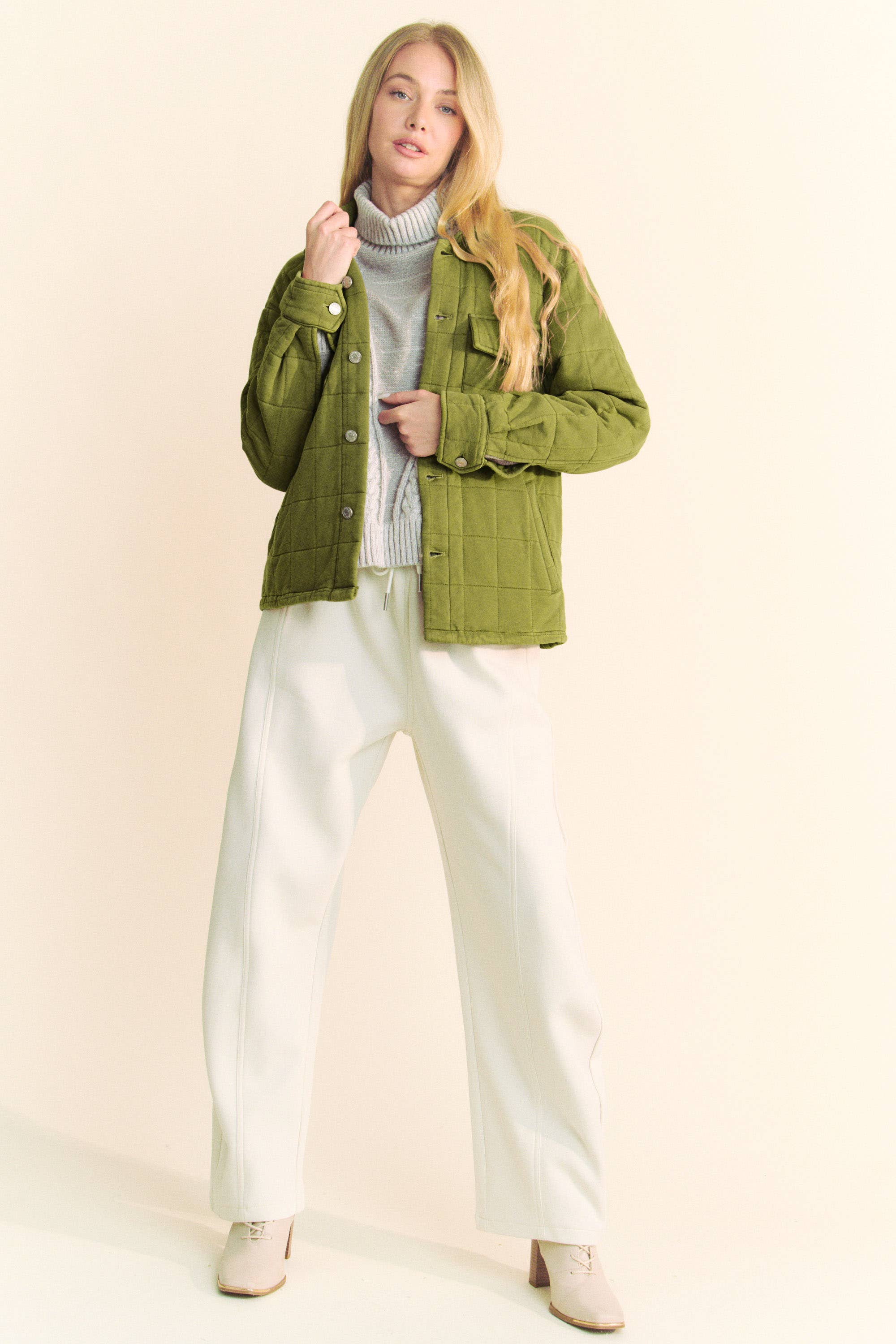 Davi & Dani - Wholesale Jacket - Women's - PLUS POCKET BUTTON FRONT SHACKET SHIRT JACKET18