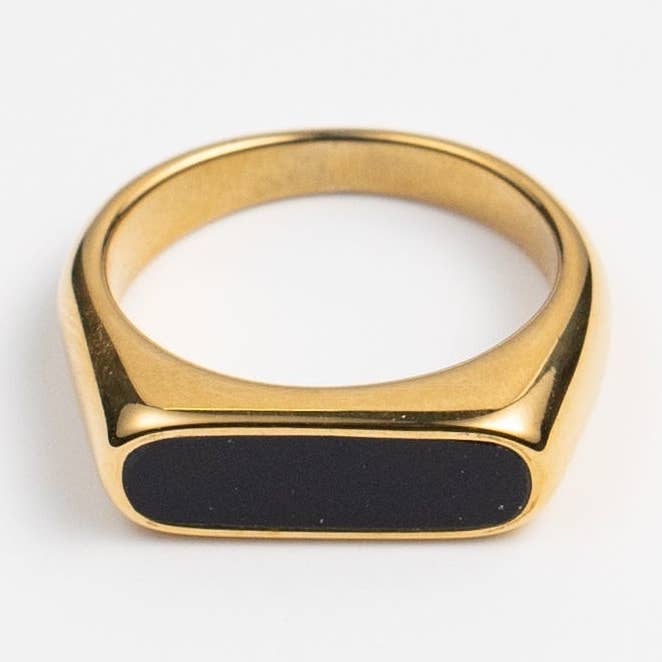 Bague Barre Noire Or Imperméable pour la vente par Brenda Grands Jewelry