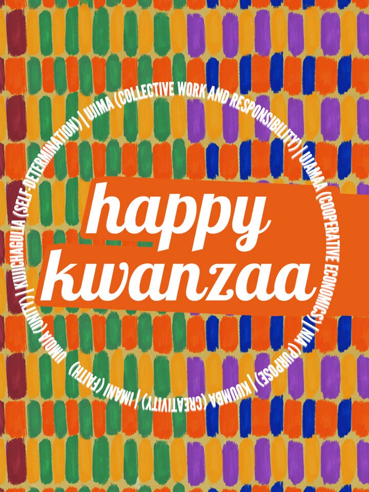 Happy Kwanzaa w. Principles for wholesale by Cards by Dé