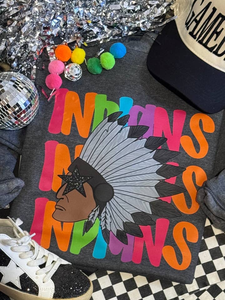 Indians Neon Mascot Sweatshirt for wholesale by P&PD Wholesale