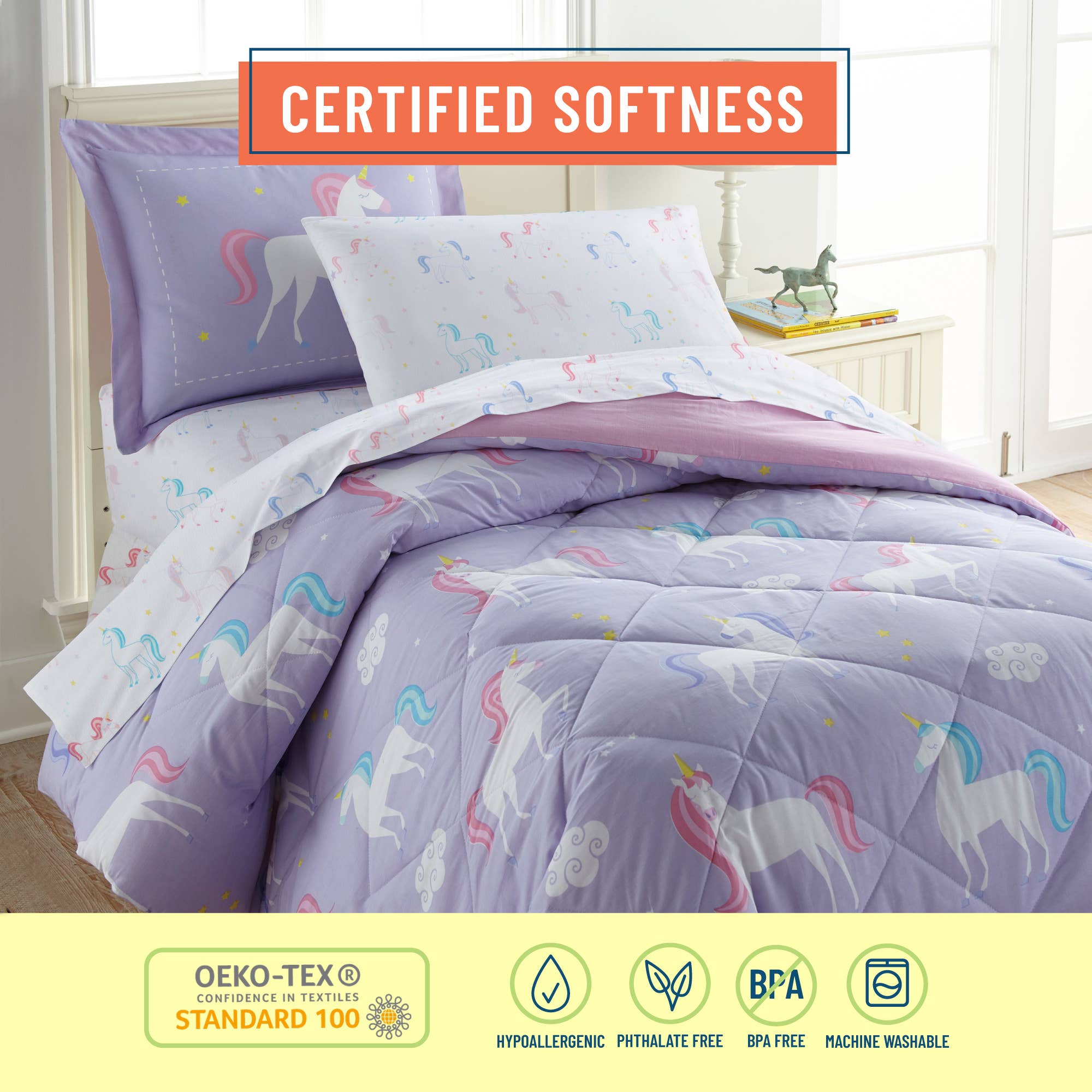 Wildkin - Venta al por mayor Juegos de sábanas - Juego de sábanas 100% algodón, diseño de unicornio.5