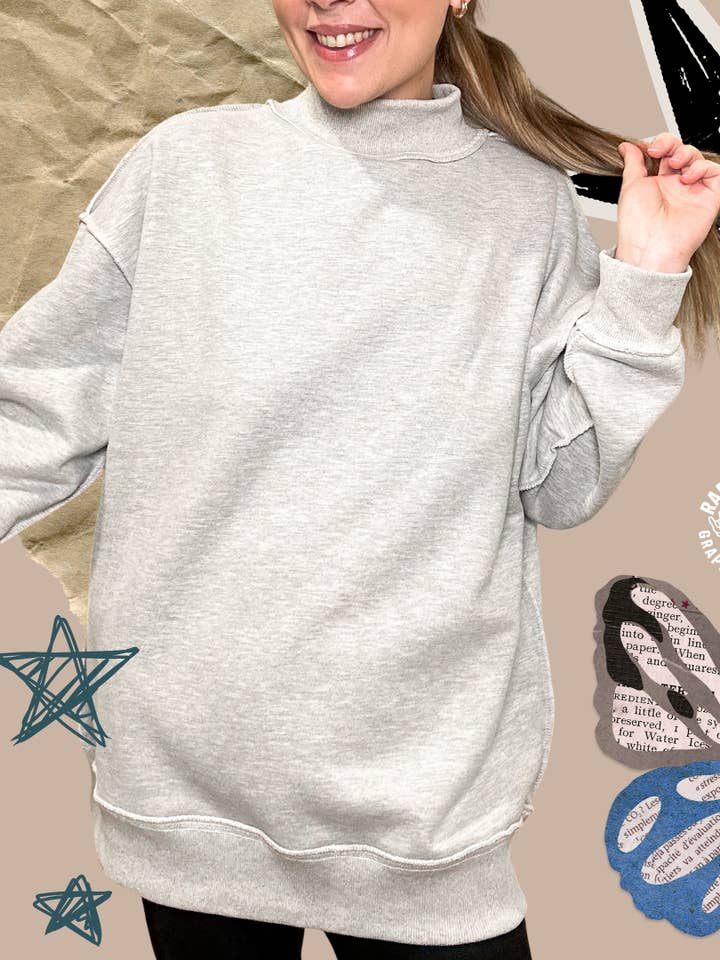 Ash Gray Mock Neck Blank for wholesale by Rae Sterling Wholesale