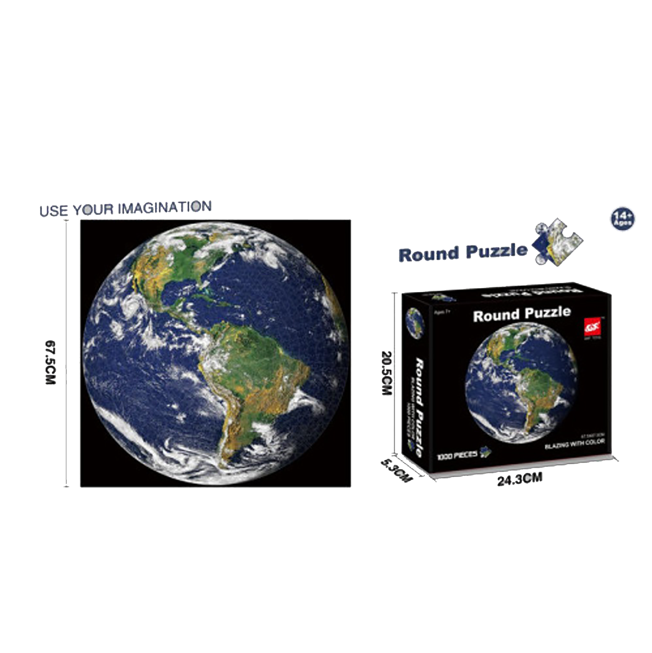 Texas Toy Distribution – wholesale Puzzle – Adult – Planet Earth Circular Cardboard Jigsaw Puzzle 1000 Pieces0