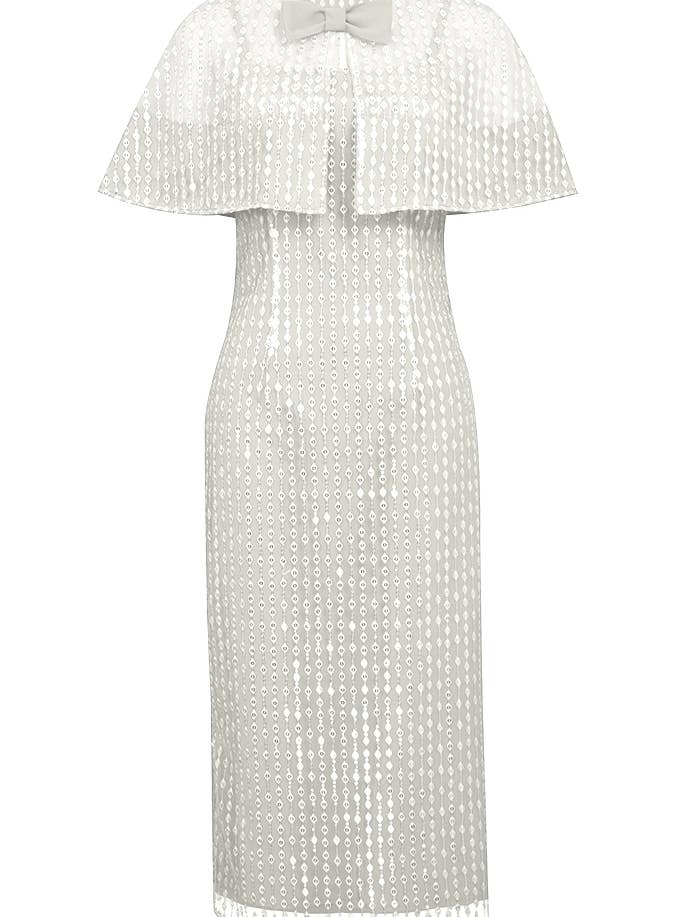 Chic Star Sequin Poncho Dress Set In White 042124 for wholesale by CHIC STAR