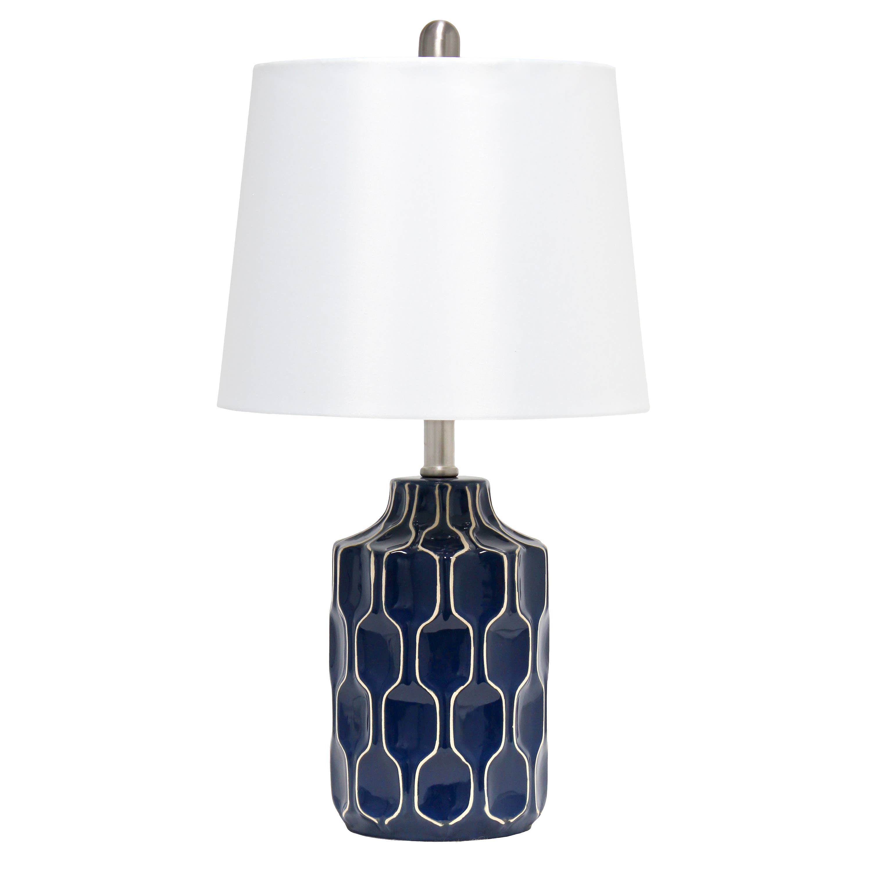 Continents Brands - Wholesale Accent/Desk Lamp - Lalia Home Moroccan Glass Table Lamp Blue0