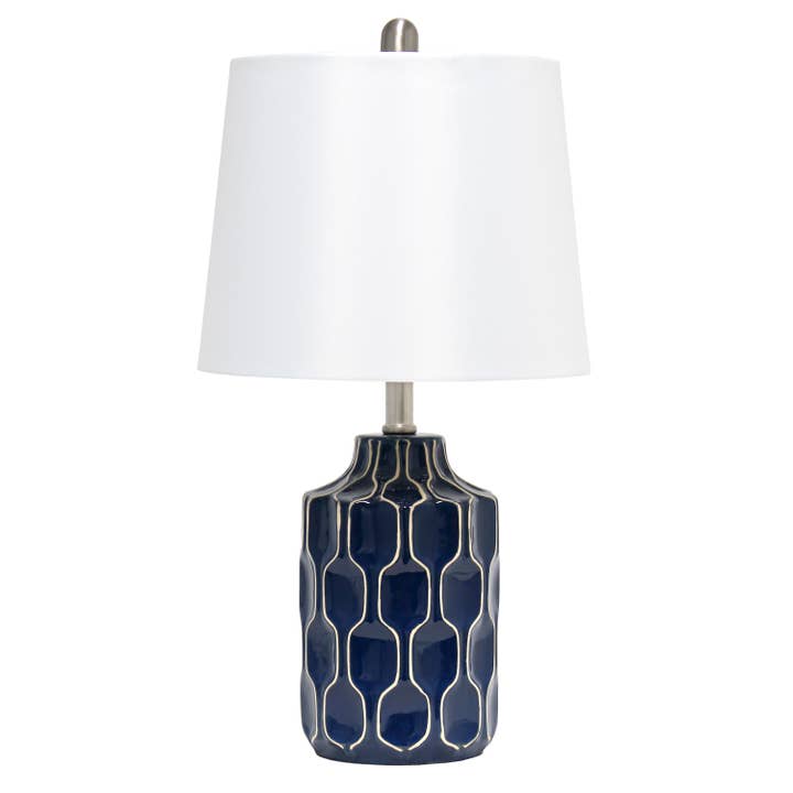 Continents Brands - Wholesale Accent/Desk Lamp - Lalia Home Moroccan Glass Table Lamp Blue