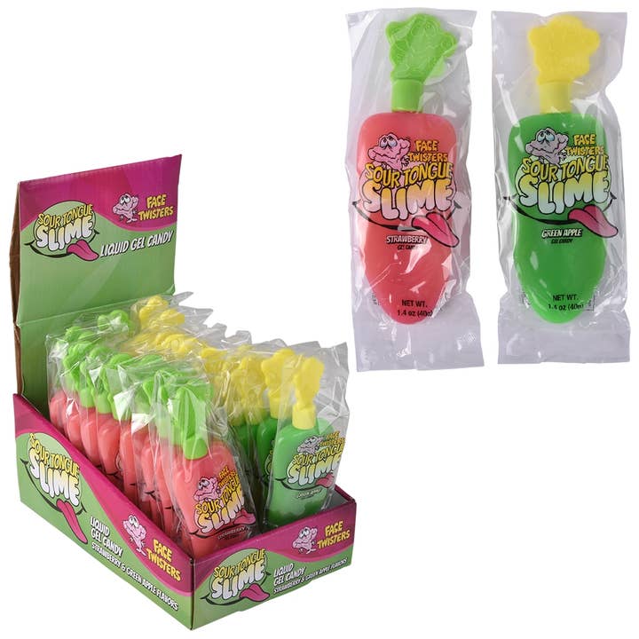 Sour Tongue Slime Candy Gel Straw/Apple - LLB Toys for wholesale by La Luna Bella - Toys