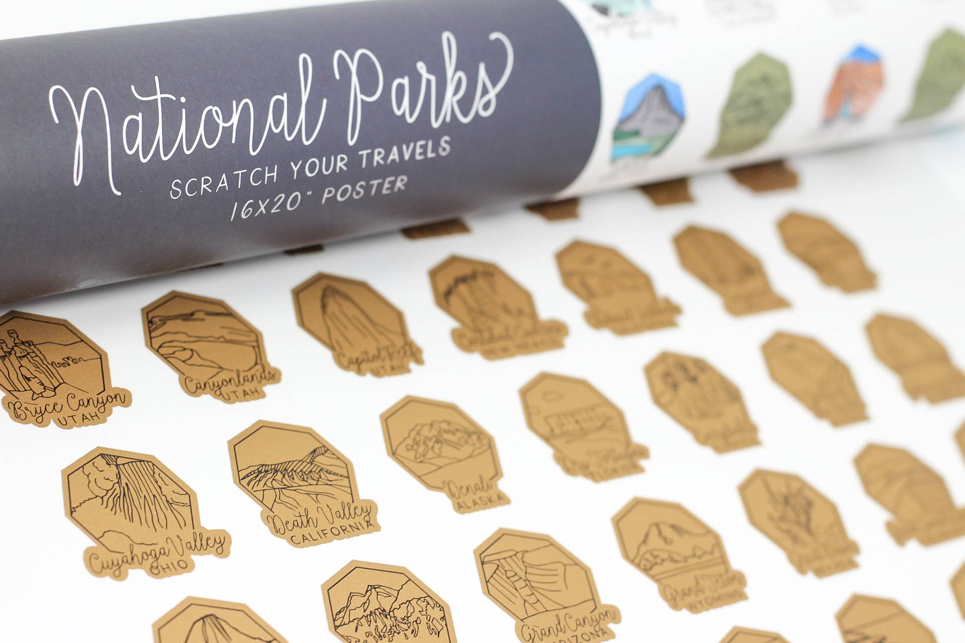 Suade - Wholesale Poster - 63 Park National Parks Bucket List Scratch Poster0