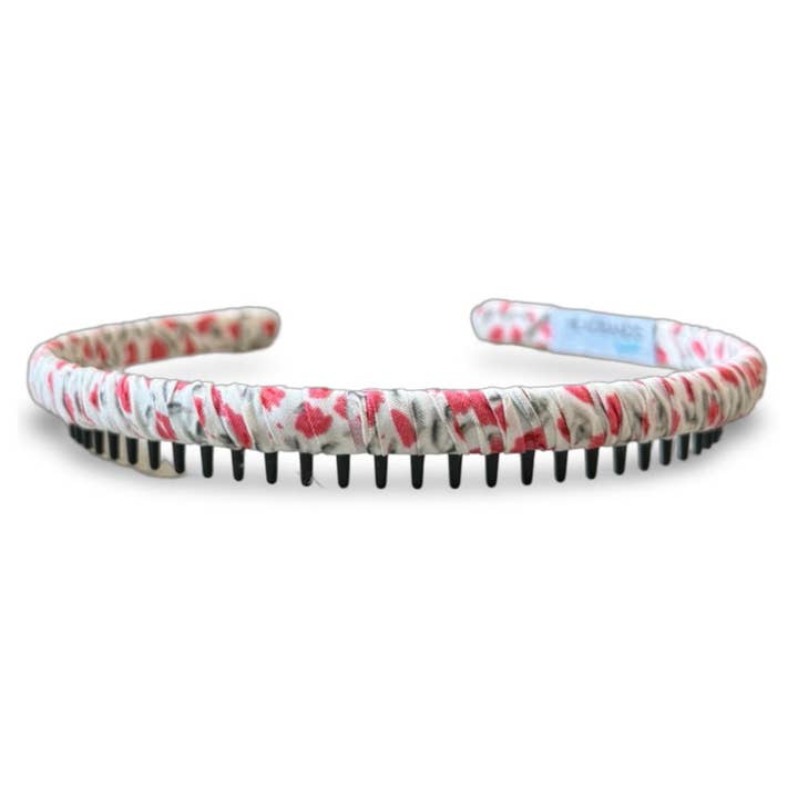 Headbands of Hope | One Purchased One Donated - Wholesale Fashion Headband - Women's - Thin Floral Headband - Red | Teeth Comb Non Slip Headband